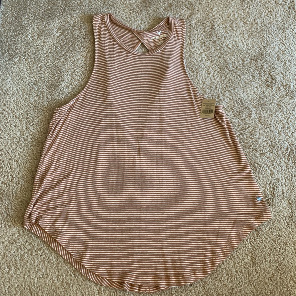 American Eagle twist open back tank sz XS caramel